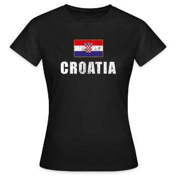 Supporters de la Croatie maillot de football supporters portugais - T-shirt Femme - noir - Devant - AI Model Female 172 dark (172cm)