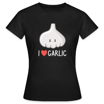 Knoblauch-Liebhaber Ich liebe Knoblauch - Frauen T-Shirt - Schwarz - Vorne - AI Model Female 172 dark (172cm)