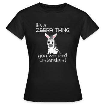 Zebra - Zebras - Zebra T-Shirt - Zebra Motive - Women's T-Shirt - black - Front - AI Model Female 172 dark (172cm)