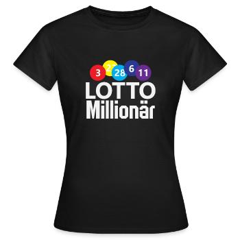 Lotto Millionär Zahlen Geld Glück Erfolg - Frauen T-Shirt - Schwarz - Vorne - AI Model Female 172 dark (172cm)