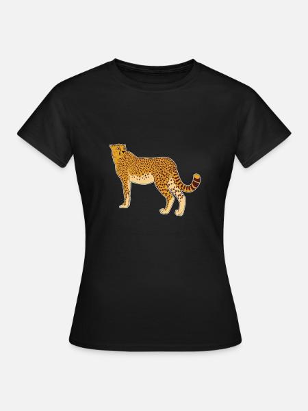 Gepard Wildlife Safari Leopard comic Geschenkidee - Frauen T-Shirt - Schwarz