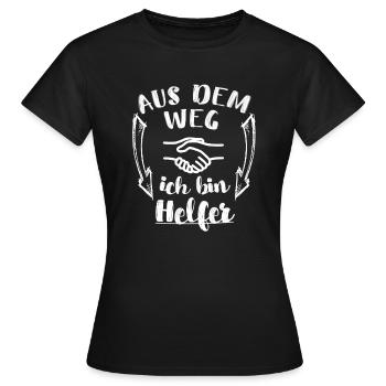 Helfer Freiwilliger Ersthelfer Veranstaltung Fest - Frauen T-Shirt - Schwarz - Vorne - AI Model Female 172 dark (172cm)