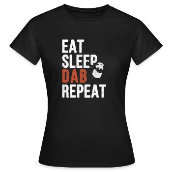 Manger sommeil tamponner cadeau répéter - T-shirt Femme - noir - Devant - AI Model Female 172 dark (172cm)