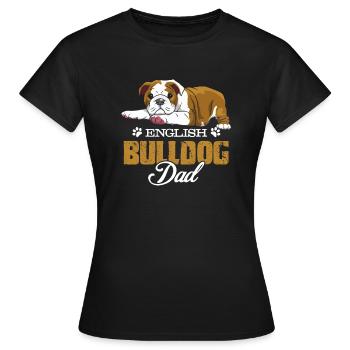 Englische Bulldoggen-Vati-T-Shirts - Frauen T-Shirt - Schwarz - Vorne - AI Model Female 172 dark (172cm)