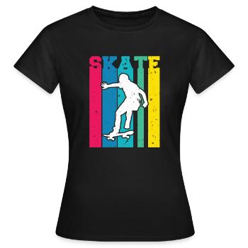 SKATE Skateboard Vintage T-shirt - T-shirt Femme - noir - Devant - AI Model Female 172 dark (172cm)