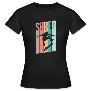 SHRED Vintage Skate Skateboard T-shirt - T-shirt Femme - noir - Devant - AI Model Female 172 dark (172cm)