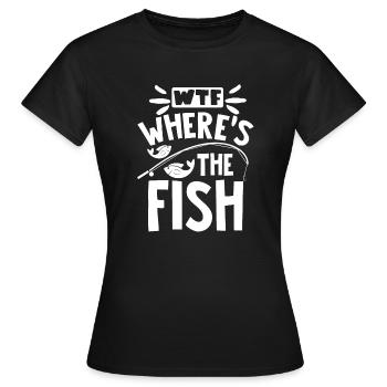 Angeln - Frauen T-Shirt - Schwarz - Vorne - AI Model Female 172 dark (172cm)