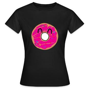 Donut mit Loch und Streuseln - Frauen T-Shirt - Schwarz - Vorne - AI Model Female 172 dark (172cm)