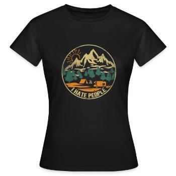 Je déteste les gens - Je déteste les gens - T-shirt Femme - noir - Devant - AI Model Female 172 dark (172cm)