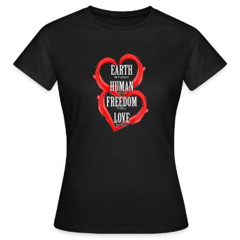 Amour anti racisme politique religion cadeau - T-shirt Femme - noir - Devant - AI Model Female 172 dark (172cm)