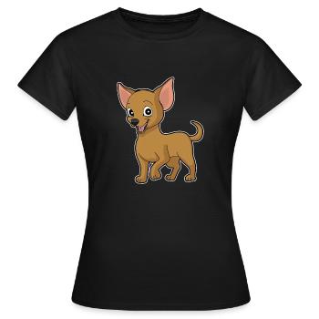 Petit chien doux Chiwawa - T-shirt Femme - noir - Devant - AI Model Female 172 dark (172cm)