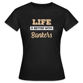 Banker Bankier Bankkaufmann Bank Geschenkidee - Frauen T-Shirt - Schwarz - Vorne - AI Model Female 172 dark (172cm)
