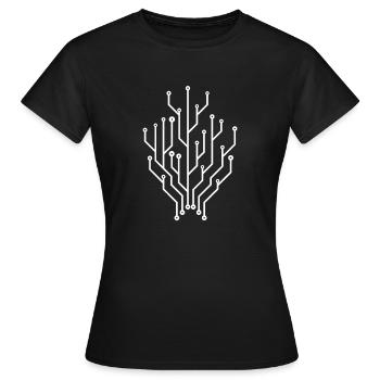 Circuit Board Connectors Programmer Computer Science Tree - Women's T-Shirt - black - Front - AI Model Female 172 dark (172cm)