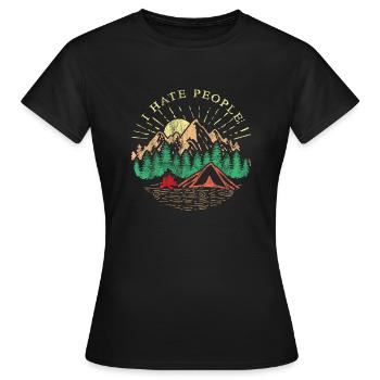 Je déteste les gens - Je déteste les gens - T-shirt Femme - noir - Devant - AI Model Female 172 dark (172cm)