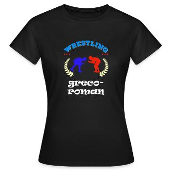 greco roman Ringen ringer ringsport Wettkampf - Frauen T-Shirt - Schwarz - Vorne - AI Model Female 172 dark (172cm)