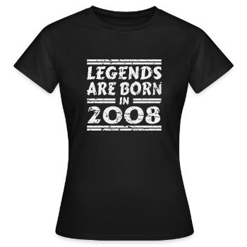 Legends Are Born In 2008 - Women's T-Shirt - black - Front - AI Model Female 172 dark (172cm)