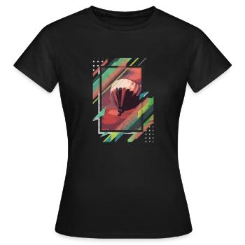 Plakat abstrakt Geschenk Heißluftballon Ballon - Frauen T-Shirt - Schwarz - Vorne - AI Model Female 172 dark (172cm)