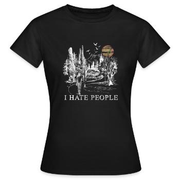 Je déteste les gens - Je déteste les gens - T-shirt Femme - noir - Devant - AI Model Female 172 dark (172cm)