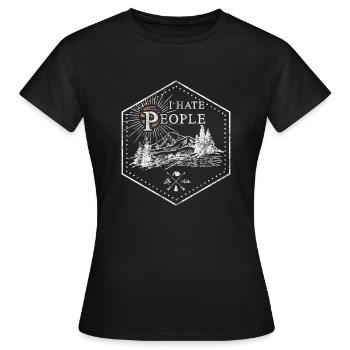Je déteste les gens - Je déteste les gens - T-shirt Femme - noir - Devant - AI Model Female 172 dark (172cm)