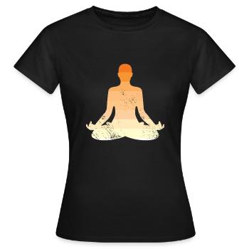 Yoga Meditation Pilates Wellness Geist - Frauen T-Shirt - Schwarz - Vorne - AI Model Female 172 dark (172cm)