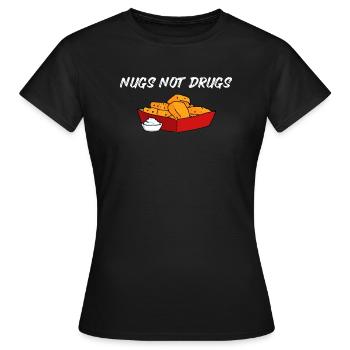 Nuggets de poulet Nugs Not Drugs Fast Food Hunger - T-shirt Femme - noir - Devant - AI Model Female 172 dark (172cm)