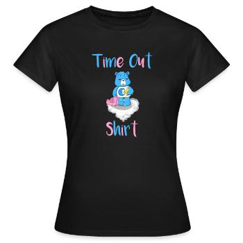 Time out Shirt Daddy Little DDLG BRAT Ageplay - Frauen T-Shirt - Schwarz - Vorne - AI Model Female 172 dark (172cm)