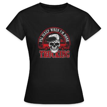 Chauffeur routier - T-shirt Femme - noir - Devant - AI Model Female 172 dark (172cm)