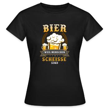Bier lustig Männerabend saufen Geschenk Geburtstag - Frauen T-Shirt - Schwarz - Vorne - AI Model Female 172 dark (172cm)