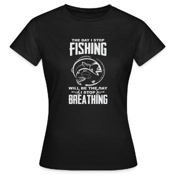 Fischen Atmung cooles Geschenk - Frauen T-Shirt - Schwarz - Vorne - AI Model Female 172 dark (172cm)