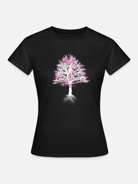 Arbre avec des notes cadeau nature musicien chemise musique - T-shirt Femme - noir