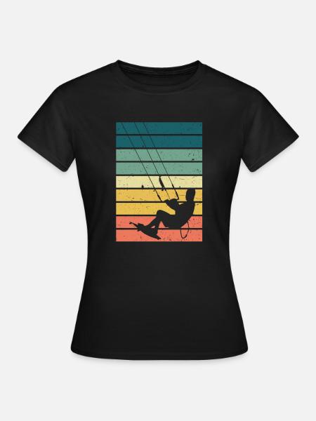 Kitesurfen - Kiteboard Kite Surfen Surfer Geschenk - Frauen T-Shirt - Schwarz