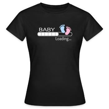 Bébé chargement maman enceinte maman cadeau maman - T-shirt Femme - noir - Devant - AI Model Female 172 dark (172cm)