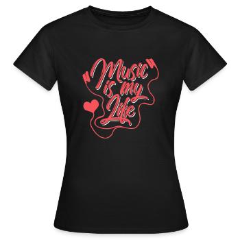 La musique est ma vie cadeau Summer Beach Music - T-shirt Femme - noir - Devant - AI Model Female 172 dark (172cm)