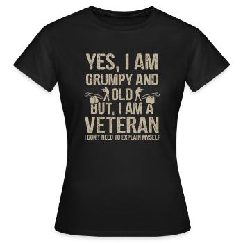 Journée des anciens combattants - Ancien vétéran grincheux - T-shirt Femme - noir - Devant - AI Model Female 172 dark (172cm)