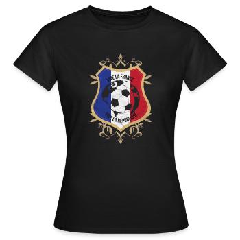 France Flag National Colours Paris Football - Women's T-Shirt - black - Front - AI Model Female 172 dark (172cm)