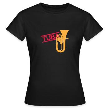 Tuba Brass Instrument - Women's T-Shirt - black - Front - AI Model Female 172 dark (172cm)