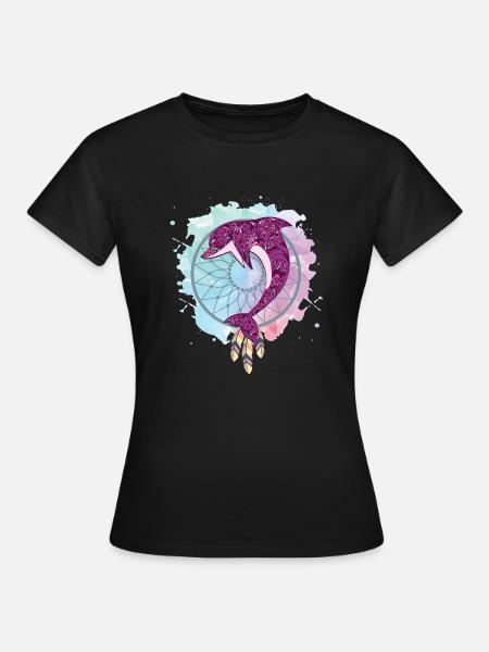 Dream catcher dolphin - Women's T-Shirt - black