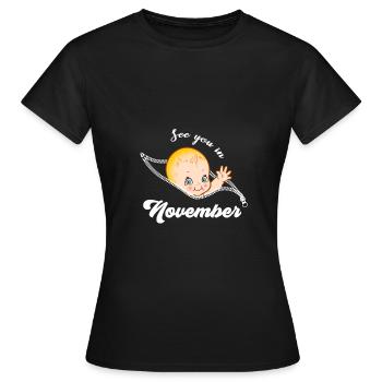 Schwangerschaft Schwanger November Geschenkidee - Frauen T-Shirt - Schwarz - Vorne - AI Model Female 172 dark (172cm)