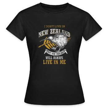 New Zealand - Women's T-Shirt - black - Front - AI Model Female 172 dark (172cm)