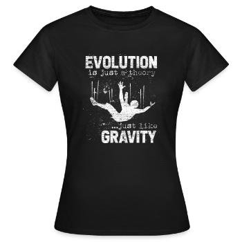 Evolution Darwin research science theory - Women's T-Shirt - black - Front - AI Model Female 172 dark (172cm)