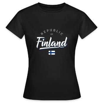 Finland - Women's T-Shirt - black - Front - AI Model Female 172 dark (172cm)