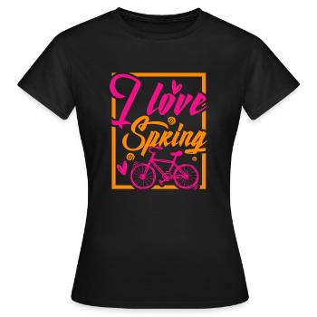 Spring Bicycle - Frauen T-Shirt - Schwarz - Vorne - AI Model Female 172 dark (172cm)