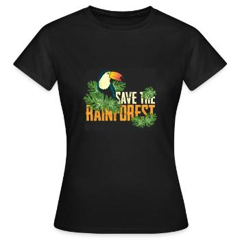 Rettet den Regenwald - Frauen T-Shirt - Schwarz - Vorne - AI Model Female 172 dark (172cm)