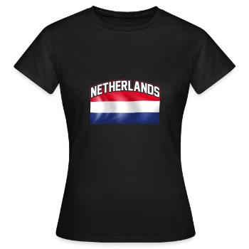 Pays-Bas Pays-Bas Pays-Bas - T-shirt Femme - noir - Devant - AI Model Female 172 dark (172cm)