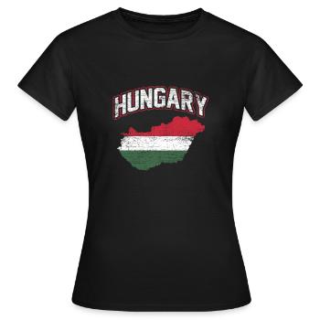 Hongrie - T-shirt Femme - noir - Devant - AI Model Female 172 dark (172cm)