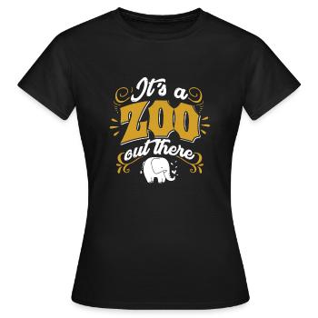 Zoo Zootier Zoologie Tierpark Tierpfleger - Frauen T-Shirt - Schwarz - Vorne - AI Model Female 172 dark (172cm)