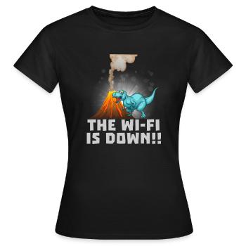 Dino WIFI Wifi - T-shirt Femme - noir - Devant - AI Model Female 172 dark (172cm)