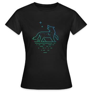 Howling Wolf - Women's T-Shirt - black - Front - AI Model Female 172 dark (172cm)