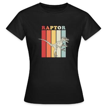 Raptor Retro Geschenk - Frauen T-Shirt - Schwarz - Vorne - AI Model Female 172 dark (172cm)