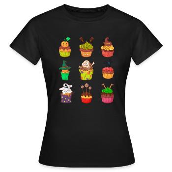 Halloween cupcake muffin cake baking sweets - Women's T-Shirt - black - Front - AI Model Female 172 dark (172cm)